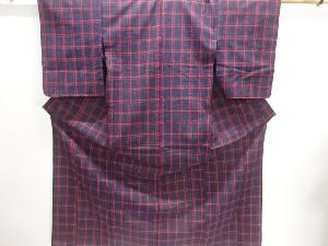 無形文化財正藍阿波しじら格子模様着物